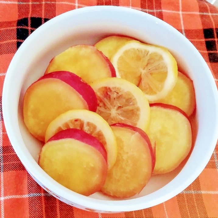 電子レンジで作る★さつまいものレモン煮